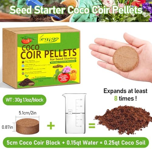 Legigo 100 Pcs 50mm Coco Coir Pellets Organic Seed Starter Soil Potting Mix - Image 2