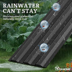 YITAHOME 2pcs 12x4x1ft Galvanized Raised Garden Bed, Metal Planter Box with Safety Rubber, Gloves, Outdoor Flower Bed for Planting Plants Vegetables, Black - Image 5