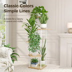 Bamworld White Plant Stand Indoor Corner Plant Shelf for Multiple Plants - Image 3