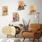 Small Wall Shelf Modern,Wooden Mini Floating Shelves,Indoor Wall Mounted Plants Shelf L Shaped,Midcentury Display Decorative Holder for Gallery Living Room Bedroom Porch,Pine,4 Pack(Carbonized Brown） - Image 6