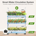 Large Hydroponic Tower Garden System White, 90 Pod Vertical Indoor Growing Kit with LED Grow Light, Auto Circulating Water System, 40L Planter - Image 5