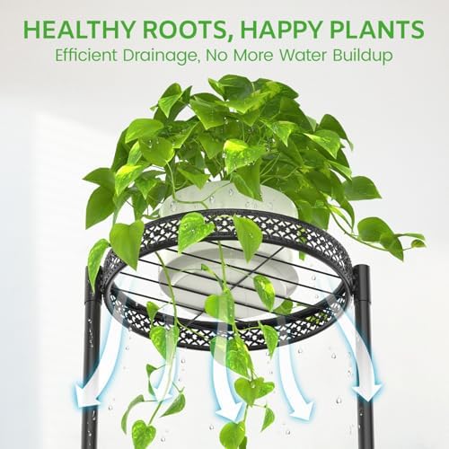 Oppro 3 Tier Plant Stand Indoor Outdoor, 10in Wide Metal Flower Shelf - Image 4