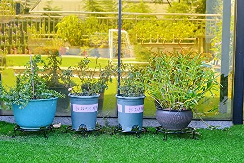 NSYOOMH 2-Pack 12"Metal Plant Stand Heavy Duty Plants Holder Outdoor Indoor - Image 5
