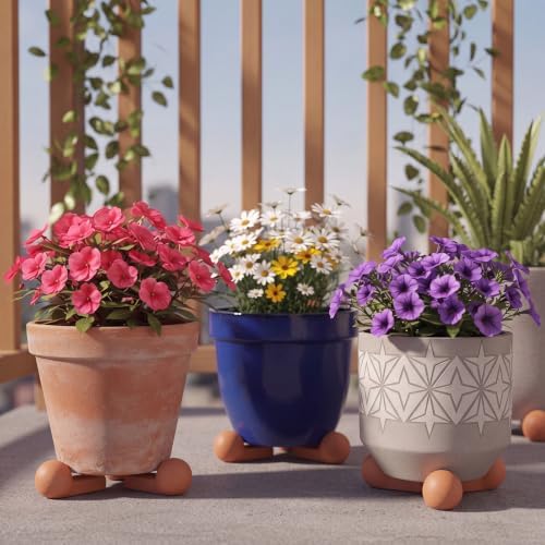 LemonRoad 12 Set Terra Cotta Cement Pot Feet for Outdoor Planters, Round - Image 5
