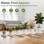 50 Packs 4/6/8/10/12 Inch Plastic Plant Saucers for Indoor Outdoor, Plant Water Catcher Tray for Pots, Bulk Flower Pot Saucers, Drip Trays for Potted Plants, Round Plates to Catch Water, White - Image 5