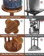 5 Tier Plant Stand Indoor, 32in Tall Wooden Flower Rack - Image 3