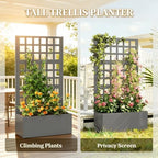 Outdoor Metal Raised Garden Bed - Climbing Plants Stand Raised Planters, Privacy Screen Garden Box Large Flower Bed Weather-Resistant Design 2 Drainage Holes for Planting Flowers Vegetables - Image 5
