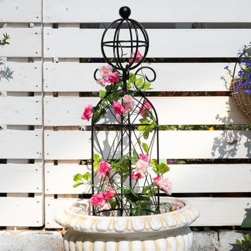 Metal Garden Obelisk Trellis for Climbing Plants - 27.1"x7.8" by Goooxim