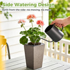 Self Watering Pots for Indoor Plants, 2 Pack Flower Pots Self Watering Planter 10.7" x 6.9" Plastic Pots African Violet Wick and Grow Pots Tall Orchid pots Square Large Plant Pots, Bronze - Image 6