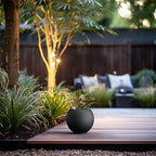 Kante Small Round Sphere Black Concrete Planter 11" Dia, Outdoor - Image 4