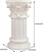 White Roman Column Pedestal Stand - Decorative Pillar Pedestal for Plant Display and Home Decoration, Resin, 16" Tall - Image 5
