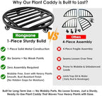 22" Metal Plant Caddy with Wheels Heavy Duty,Round Large Plant Stand Indoor Outdoor Use,Rolling Plant Dolly with Industrial Casters,Rust-Proof Black Plant Tray for Large Planters Pots,1-Pack - Image 3