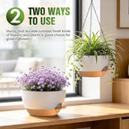 13 Inch Large Self Watering Hanging Planters 2 Pack with Saucers - Image 3