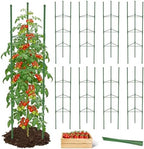 MYMULIKE 8 Pack Tomato Cages for Garden, 51in*13in Adjustable Tomatoes Plant Stakes Support Cages Trellis, Garden Trellis for Vegetable Flowers Fruits Climbing Plants- 20 Binding Wires Included by MYMULIKEHOME