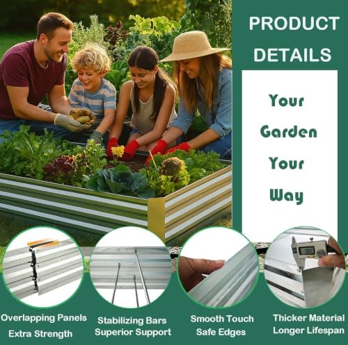 Galvanized Raised Garden Bed 8x4x1ft 3-Pack - Image 4