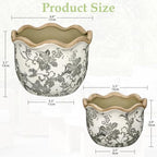 Hollyone 2 Pack Ceramic Planter Vintage Ceramic Pot 5.5 + 6.6inch Decorative Flower Plant Pot with Drainage Hole Crackle Glaze for ndoor Outdoor Tuscan Decor Home Living Room Garden Decor Blue Flower - Image 2