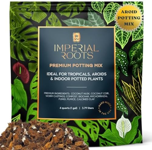 Premium Indoor Plant Potting Mix (4qt) – Peat-Free, Well-Draining Soilless Blend for Aroids & Tropical Houseplants with Coco Coir, Biochar & Pumice by Unknown