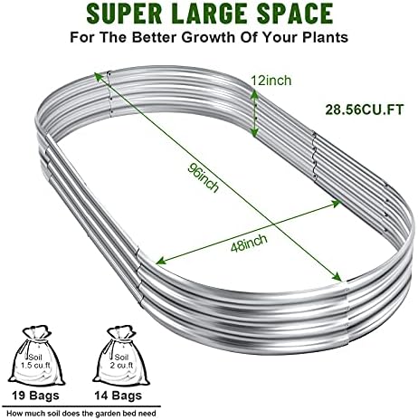 Land Guard 2Pcs Galvanized Steel Raised Garden Bed,8 x 4 x 1 ft Large Metal Raised Planter Beds, Aluminum Raised Garden Bed for Vegetables, 8 x 4 x 1ft(2pcs) - Image 3
