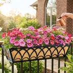 24 Inch Railing Planter Box Window Boxes Planters - 2 Pack Deck Railing Planter Boxes with Adjustable Brackets Coco Liners Balcony Planters Railing Hanging for Window Flower Boxes Outdoor Garden Decor - Image 3