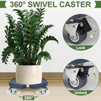 ToLanbbt 4 Pack Plant Caddy Stands with 360° Wheels Adjustable 15-22 in Rolling Stands Heavy Duty Large Plant Carts Dolly with Casters 440lbs Capacity for Large Planter, Garden Pot, Flower Pot, Blue - Image 4