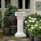 VISIBLE Decorative Roman Column Pedestal, MGO Cement with Fiber, Classical Garden Pillar, Indoor Outdoor Decor, Wrap Foam Safely Delivered from Local Warehouse (White, 21.7IN) - Image 6