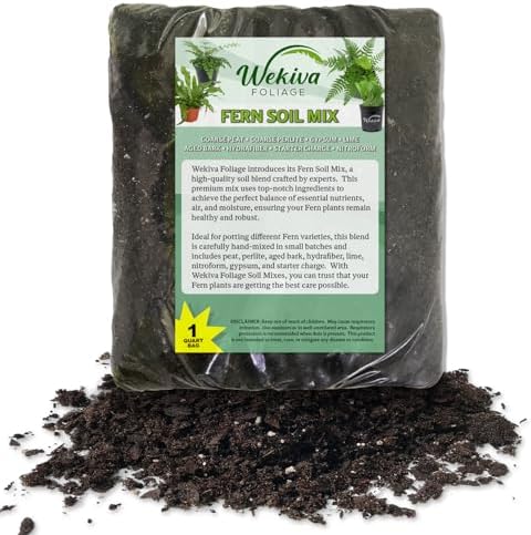 Fern Growing Soil Mix – 10 Quarts - Custom Soil Blend – Potting Mix for Fern Plants – Specially Developed by and for Professional Nursery Growers - Nutrient-Rich Formula by WekivaFoliage