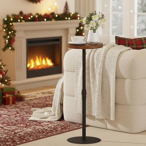 TUTOTAK Tall Round Side Table, Small End Table, Drink Table, Pedestal Table - Image 6