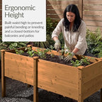 Best Choice Products 72" x 24" x 30" Raised Garden Bed with Extra Deep 16" Depth, Elevated Wood Planter Box Stand for Backyard, Patio, Balcony, Natural Fir Wood - Acorn Brown - Image 4