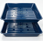 2 Packs Square Plant Saucer Pot Tray, 16 inch Blue Flower Planter Saucers and Drip Trays by Unknown
