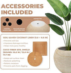 Marlo Fiberstone Round Planter (M, Ribbed Travertine Beige) - Image 5