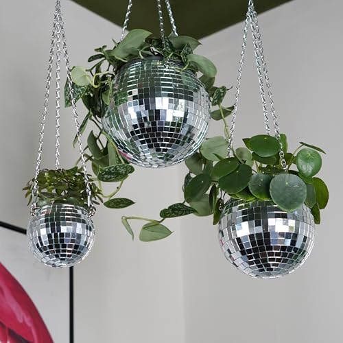 Bubblegum Stuff Disco Ball Hanging Planter (6 in) - Hanging Planters for Indoor Plants - Spherical Shaped Plant Pots with Mirrored Exterior - Available in 4-inch, 6-inch and 8-inch Sizes…… - Image 6