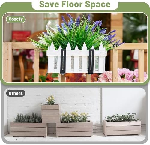 Cozcty 4 Pack Window Box Brackets, No Drill Adjustable Planter Box Brackets - Image 5