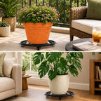 18" Plant Caddy with Locking Wheels, 500lbs Iron Rolling Plant Stand 2-Pack - Image 7