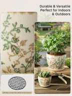 Ceramic Plant Pots, Vintage Succulent Pots, Plant Pots Indoor Set of 4, Planters with Drainage and Attached Saucer, 4.8 Inch Floral Flower Pots for Home Decor, Plant Lover Gifts - Image 7