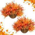 Thiccywoov 2 Set Fall Artificial Hang Flower with Basket,Violets Camellia by Jgiusenfg