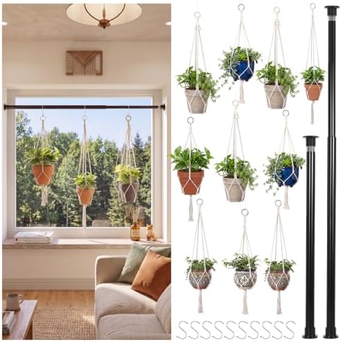 22 Pcs Window Hanging Plant Holder Set Boho Hoom Decor, No Drilling by Romooa