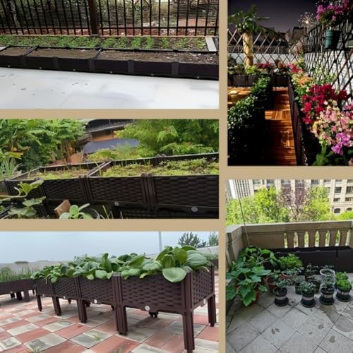 Elevated Planter Box with Legs Plastic Raised Garden Bed for Indoor Outdoor - Image 7