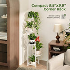 Bamworld Corner Plant Stand Indoor Outdoor Tall Metal Flower Pot Stands - Image 3