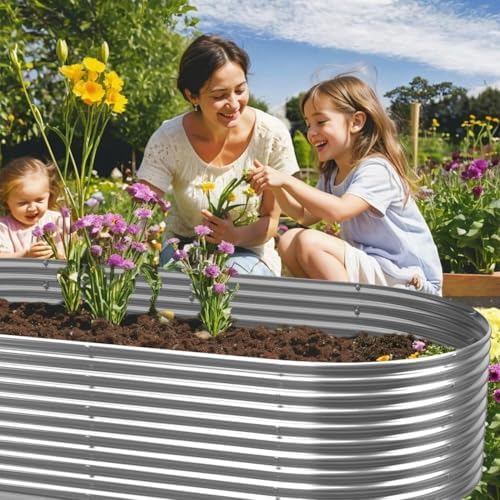 Raised Garden Bed Outdoor 4 Pack, Tall Galvanized Steel Raised Beds for Gardening, Above Ground Garden Bed Corrugated Metal for Vegetables and Flowers-8x4FTx15inch - Image 3