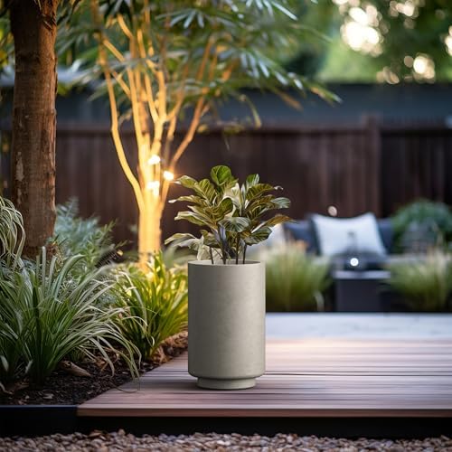 Kante Accent Round Tapered Weathered Concrete Planter 20.1" Tall, Outdoor - Image 4