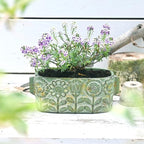 8 inch Green Pots Planters Indoor Plants Succulent Pots Rectangle Window Box Cactus Plant Containers for Home Decor(No Drainage) - Image 5