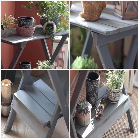 Plant Stand Indoor, Wood Plant Stand, Foldable Plant Shelf,Flower Pot Display Shelf Rack, Garden Patio Storage Cabinet, for Porch, Greenhouse(59.6x43x66cm) - Image 6
