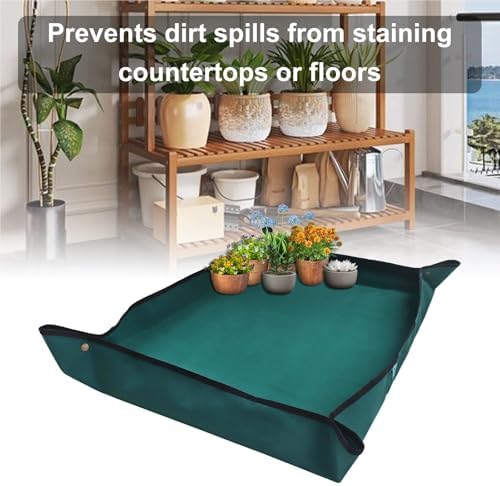 2 PCS 110x75cm Waterproof Plant Repotting Mat for Indoor Plants Transplanting Table Top Gardener Portable Planting Gardening for Patio - Image 3