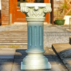 26" Tall Roman Column Pedestal Stand - Heavy Duty Magnesium Oxide Garden Pedestal for Statues, Weatherproof Outdoor Pillar for Sculptures – Sturdiness Plinth Base Statue Riser - Image 4