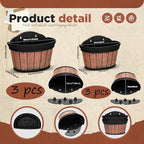 Layhit 6 Pcs Wall Hanging Planters, 12 Inches, 10 Inches, Brown - Image 2