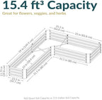 Sunnydaze Galvanized Raised Garden Bed, L-Shaped, 5x5x1 ft, Dark Gray - Image 6