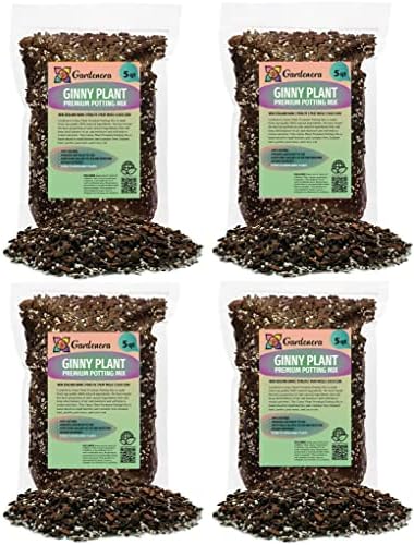 Premium Monstera Ginny Soil Mix - Trusted by Experts for Strong and Healthy Plants by Gardenera - 20 Quart (4 Bags of 5 Quart) by Gardenera