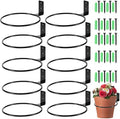 10 PCS 5 Inches Flower Pot Holder Ring, Wall Mounted Wall Plant Hanger, Collapsible Metal Wall Planter Holder for Indoor and Outdoor Plant Pots, Black by MAHIONGHOME