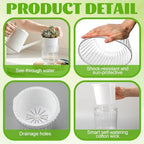 Set of 6 Self Watering Plant Pot 3 Sizes Plastic Double Layer Self Watering Flower Pot with Multi Mesh Drainage Holes Wicking Reservoir for Indoor Outdoor Garden Plants(White) - Image 3