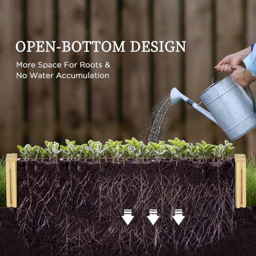 Outsunny Raised Garden Bed Trellis, 2 Compartments, 43 Inch, Natural Tone - Image 5